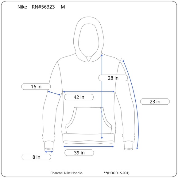 Nike Charcoal Hoodie - M - Embroidered Logo - Picture 13 of 13